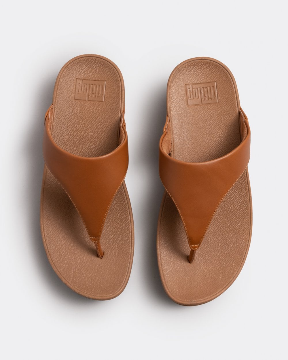 Fitflop Lulu Leather Toepost Womens Flip-Flop - Light Tan 592