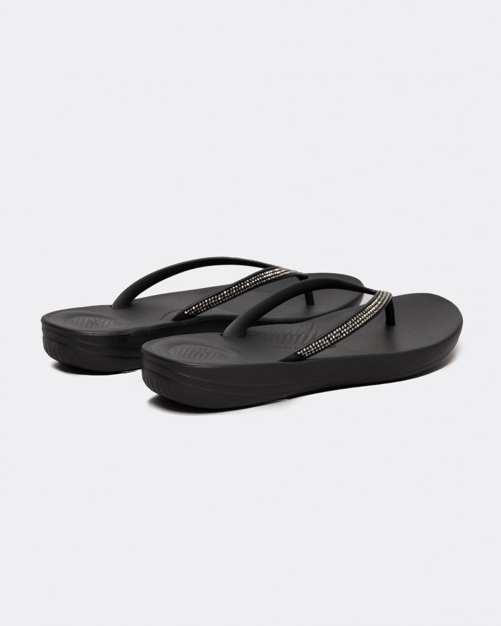 Fitflop IQushion Sparkle Womens Flip-Flop - Black 001
