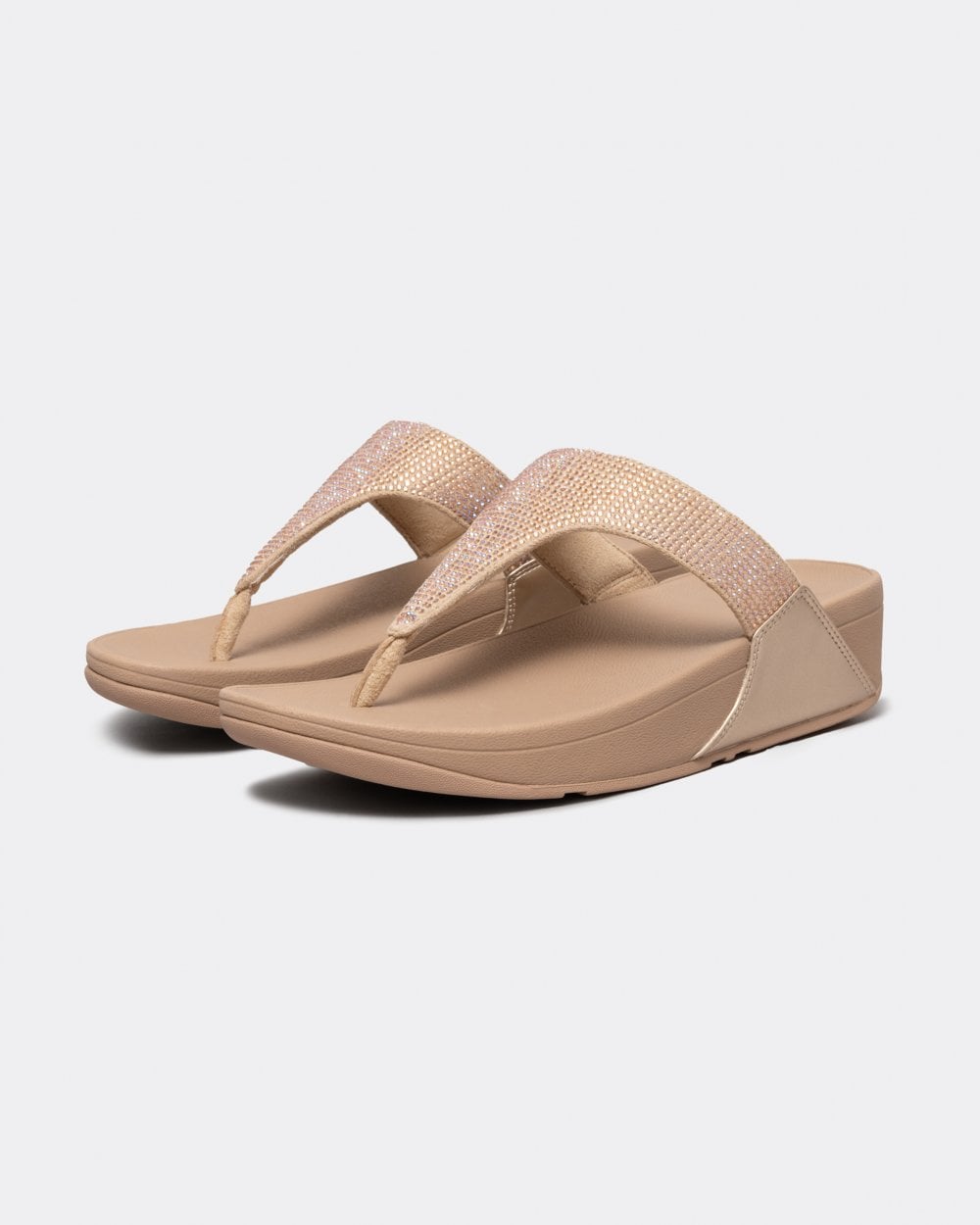 Fitflop Lulu Womens Crystal Embellished Toe-Post Sandals
