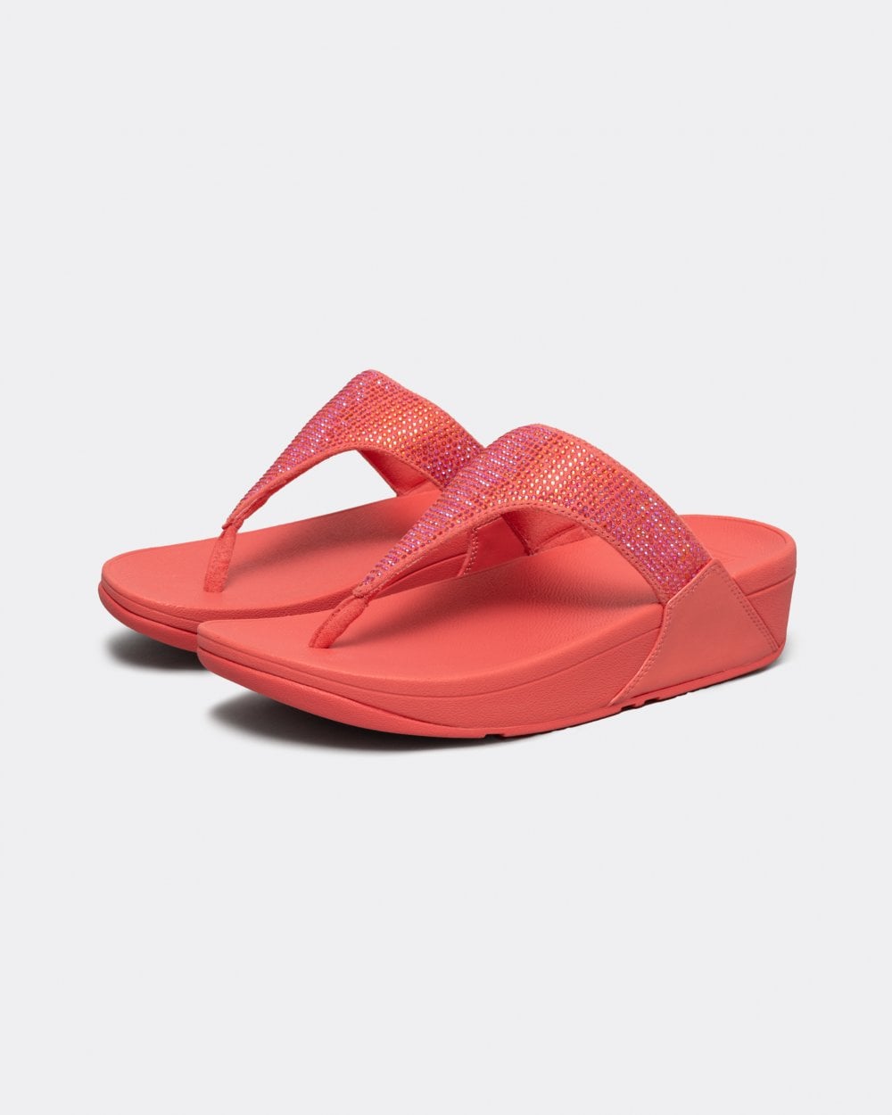 Fitflop Lulu Womens Crystal Embellished Toe-Post Sandals