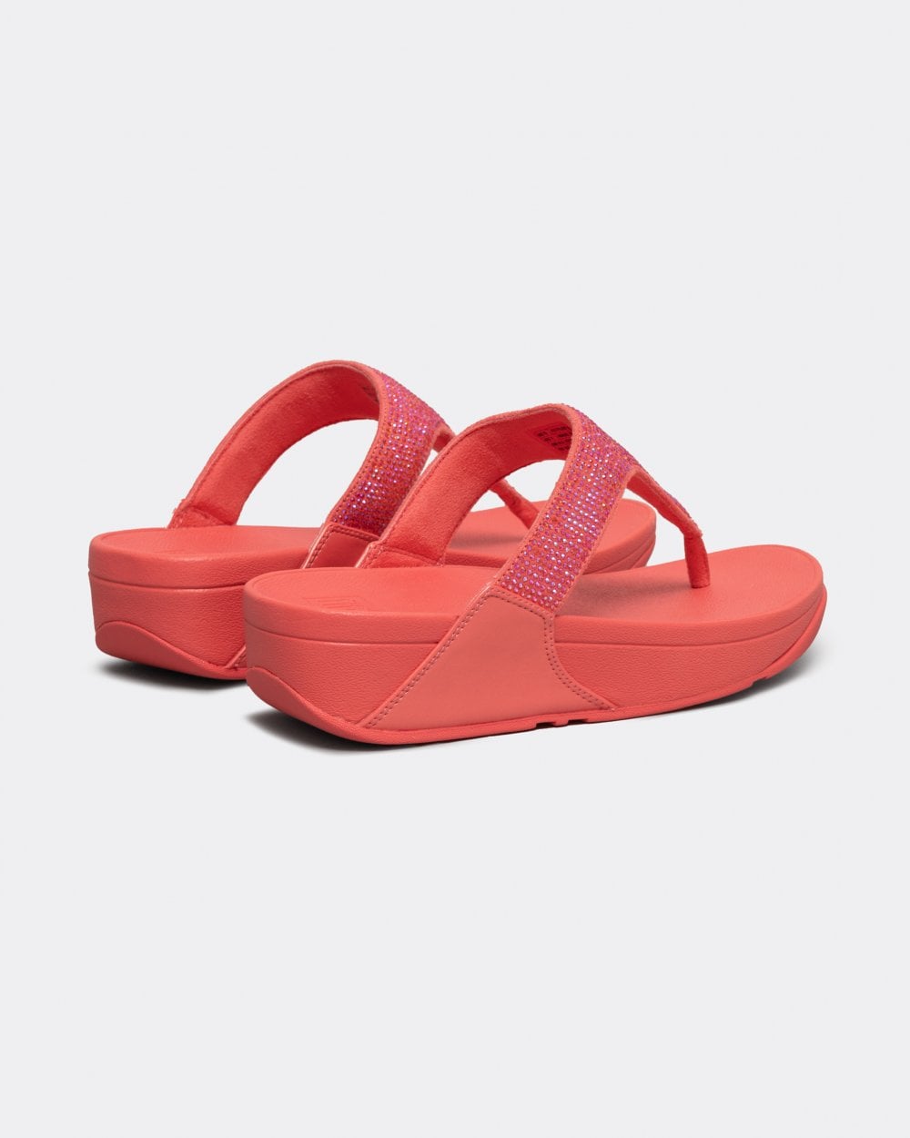 Fitflop Lulu Womens Crystal Embellished Toe-Post Sandals - Rosy Coral B09