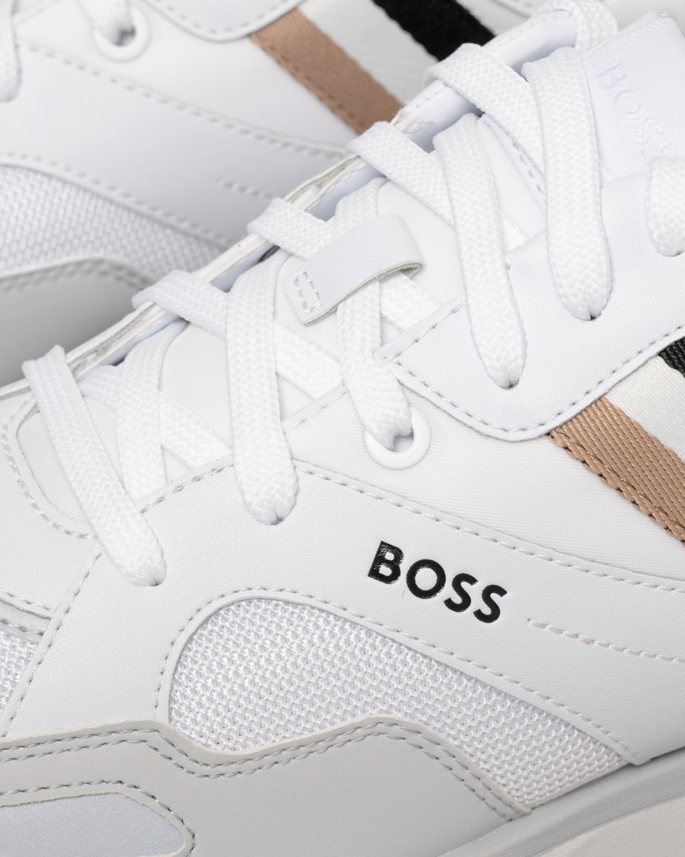 BOSS Orange Jonah Mens Running Style Trainers With EVA Rubber Outsole NOS - White 100