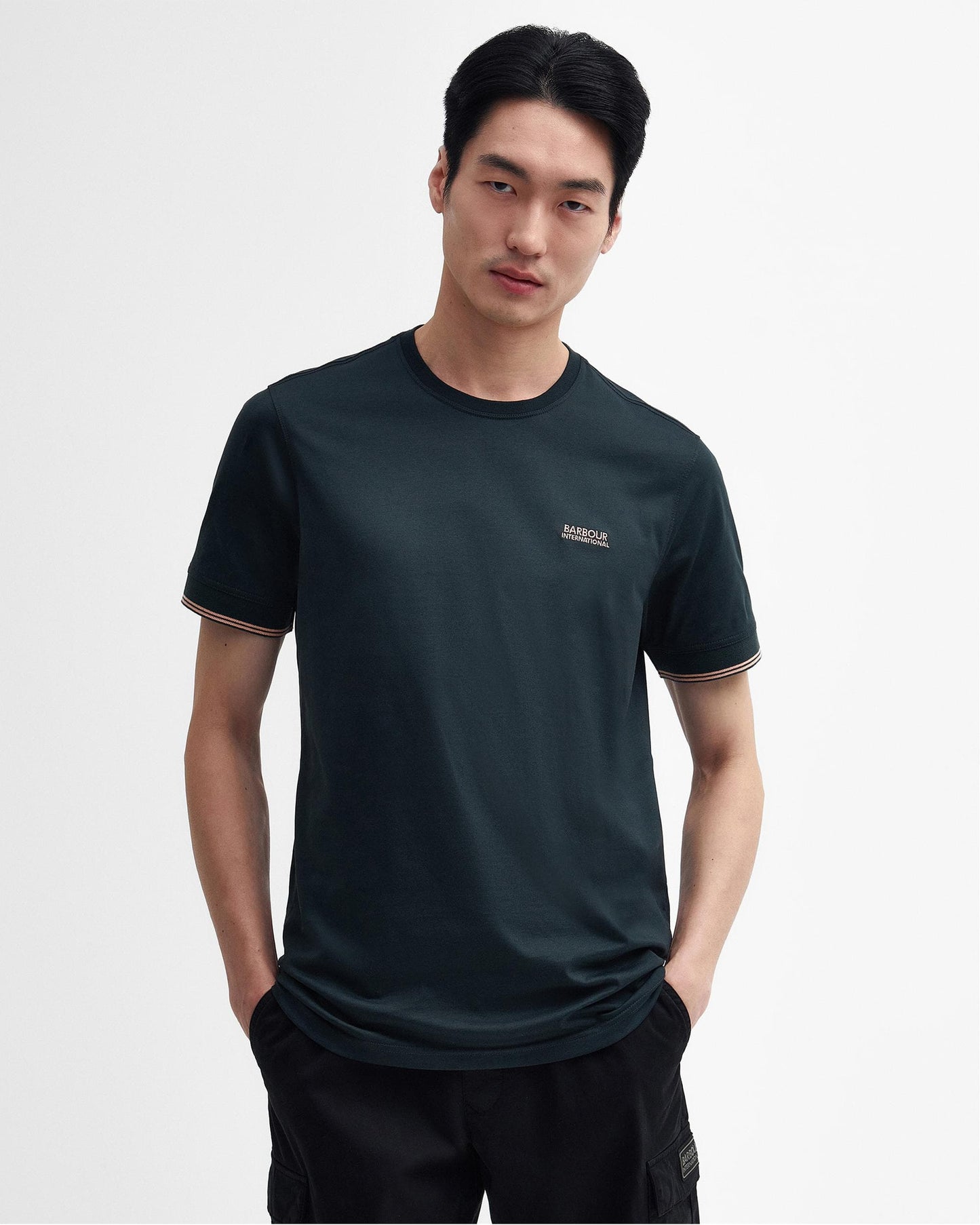 Barbour International Philip Mens Tipped Cuff Tailored T-Shirt