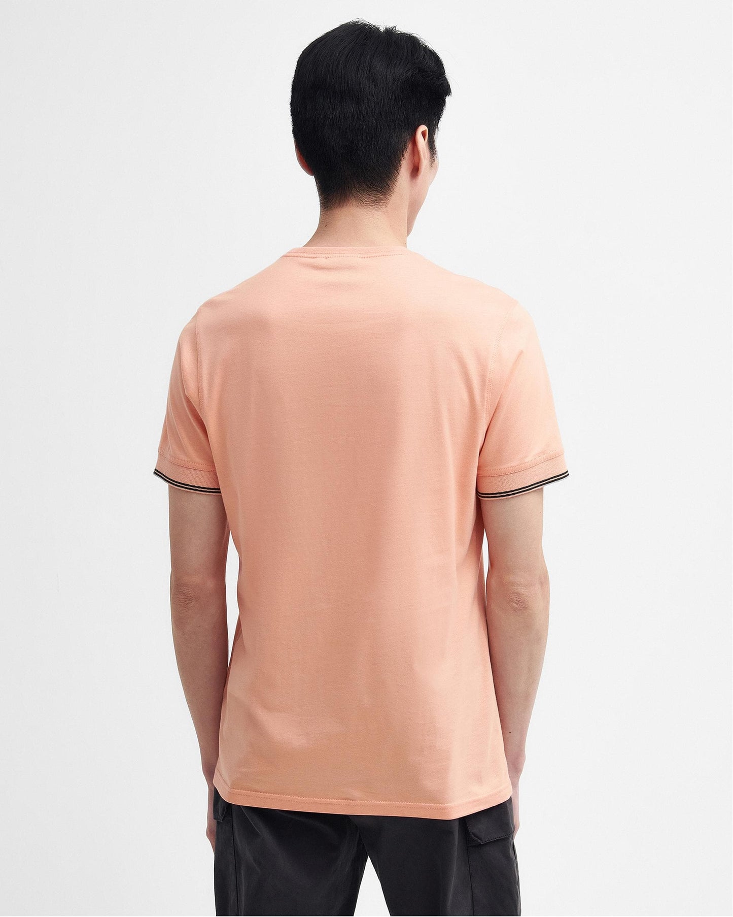 Barbour International Philip Mens Tipped Cuff Tailored T-Shirt - Peach Nectar