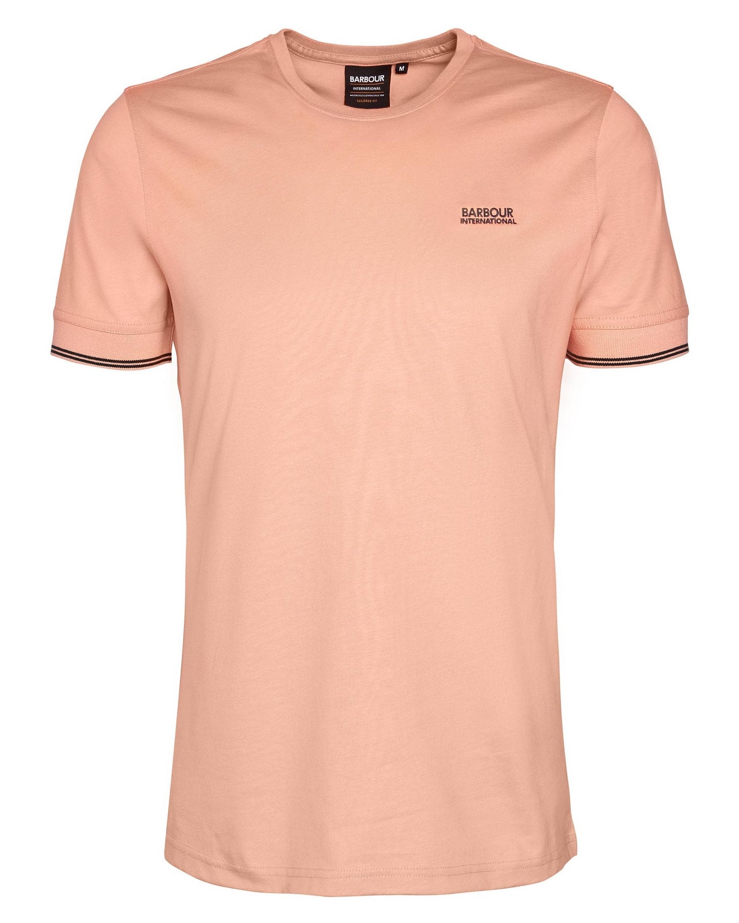 Barbour International Philip Mens Tipped Cuff Tailored T-Shirt - Peach Nectar
