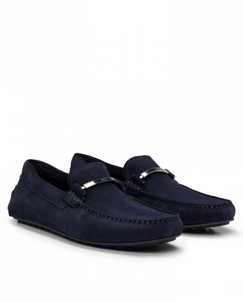 BOSS Orange Noel Mens Suede Moccasins with Branded Hardware and Full Lining