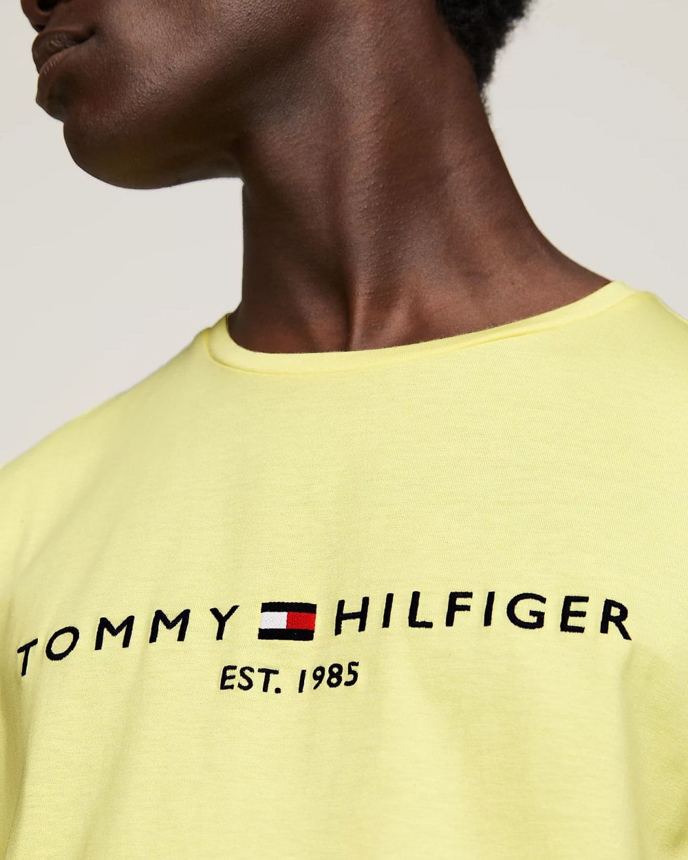 Tommy Hilfiger Tommy Logo Basic Mens T-Shirt - Yellow Tulip