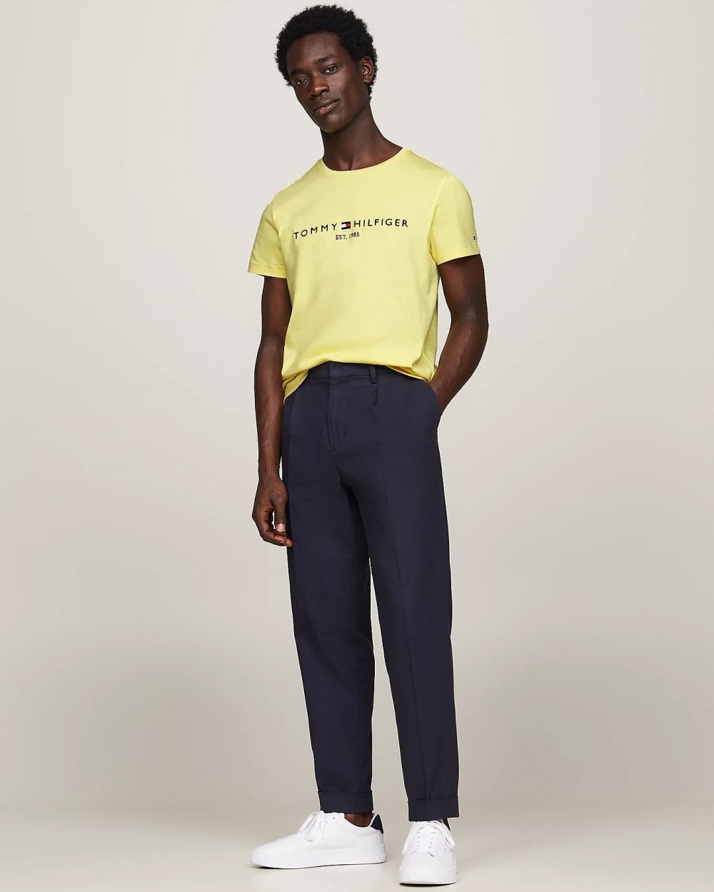 Tommy Hilfiger Tommy Logo Basic Mens T-Shirt - Yellow Tulip