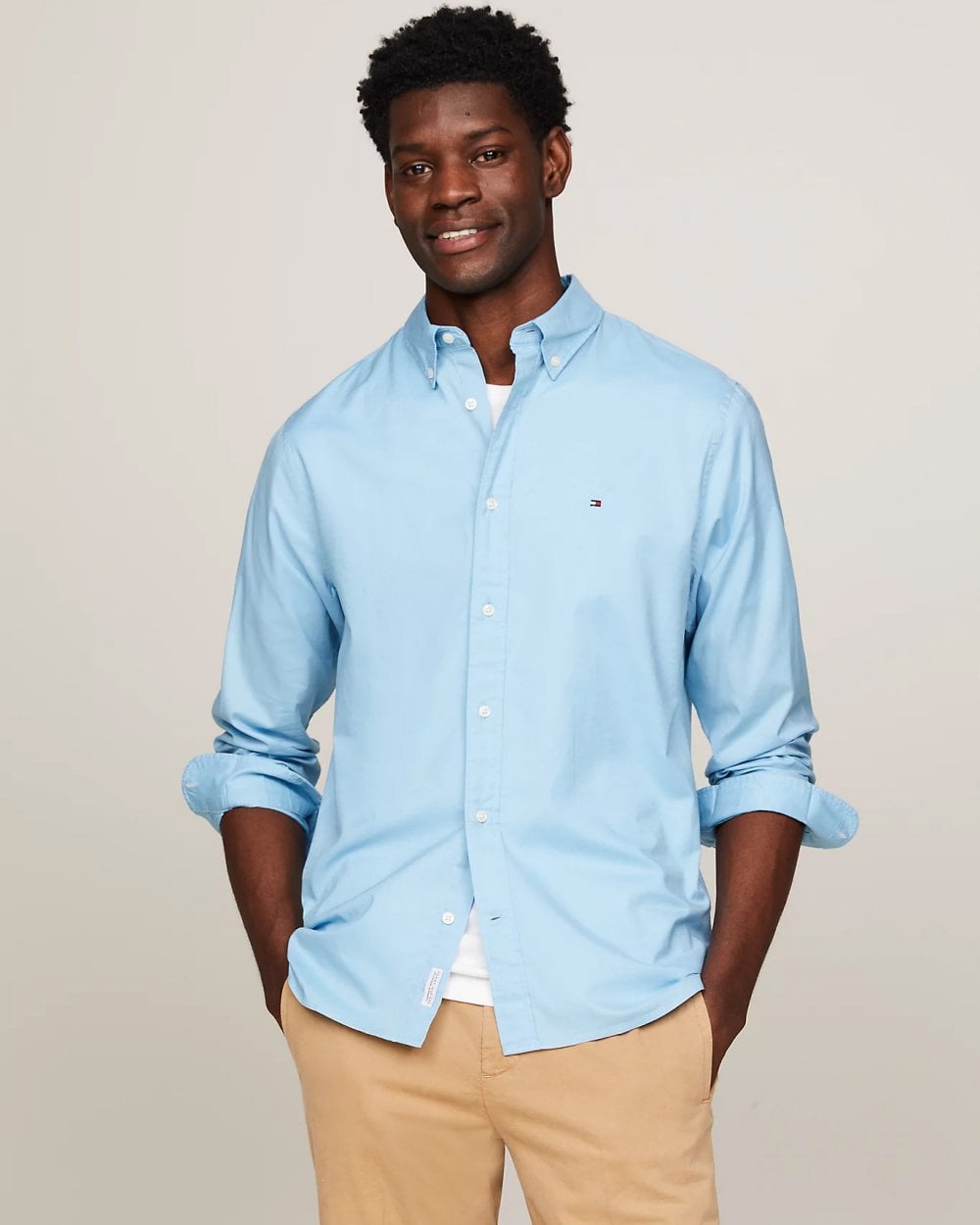 Tommy Hilfiger Flex Poplin Long Sleeve Mens Shirt