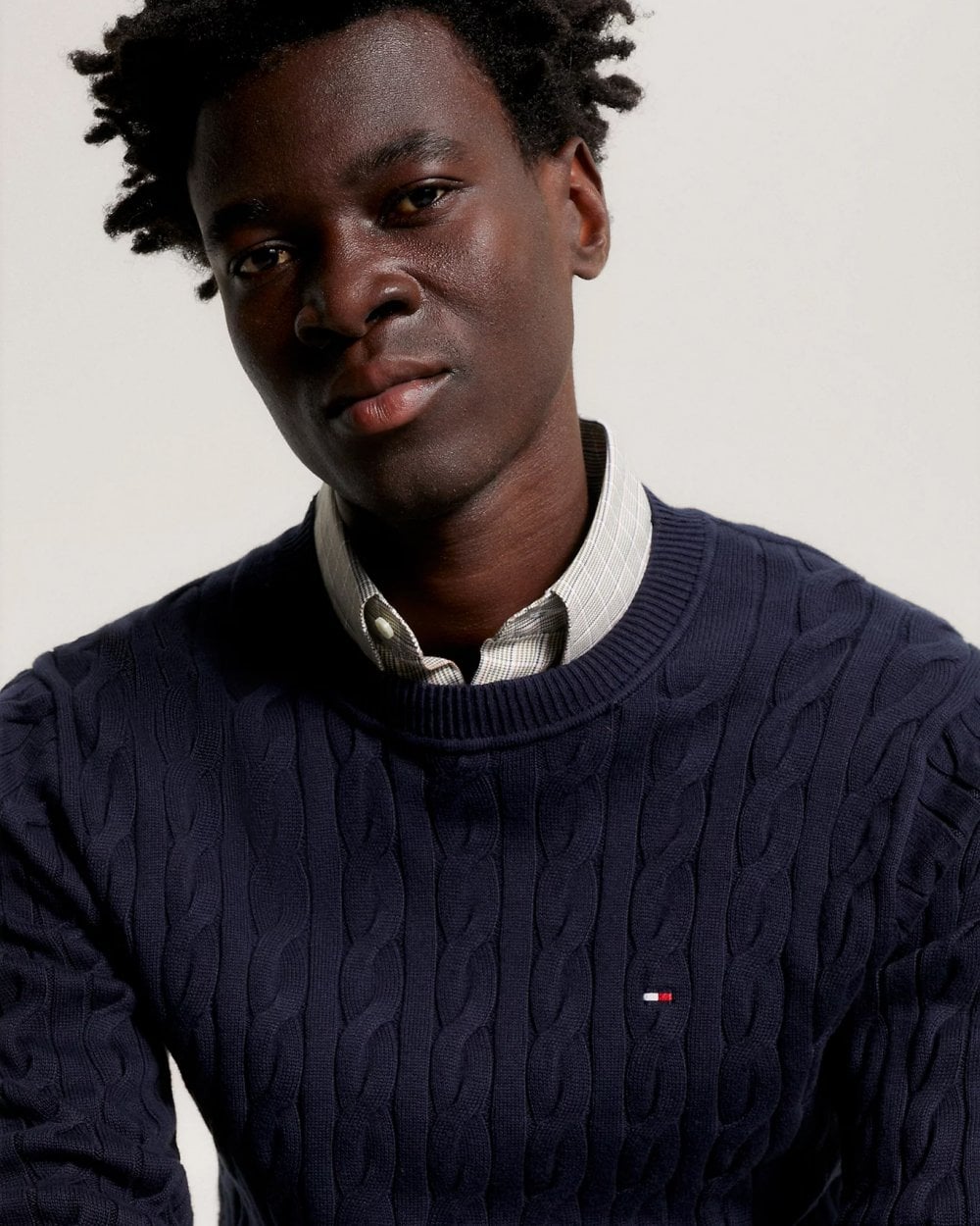 Tommy Hilfiger Classic Cable Mens Crew Jumper - Desert Sky