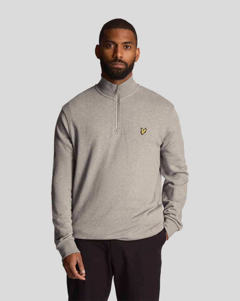 Lyle & Scott Mens Embroidered Quarter Zip Sweatshirt