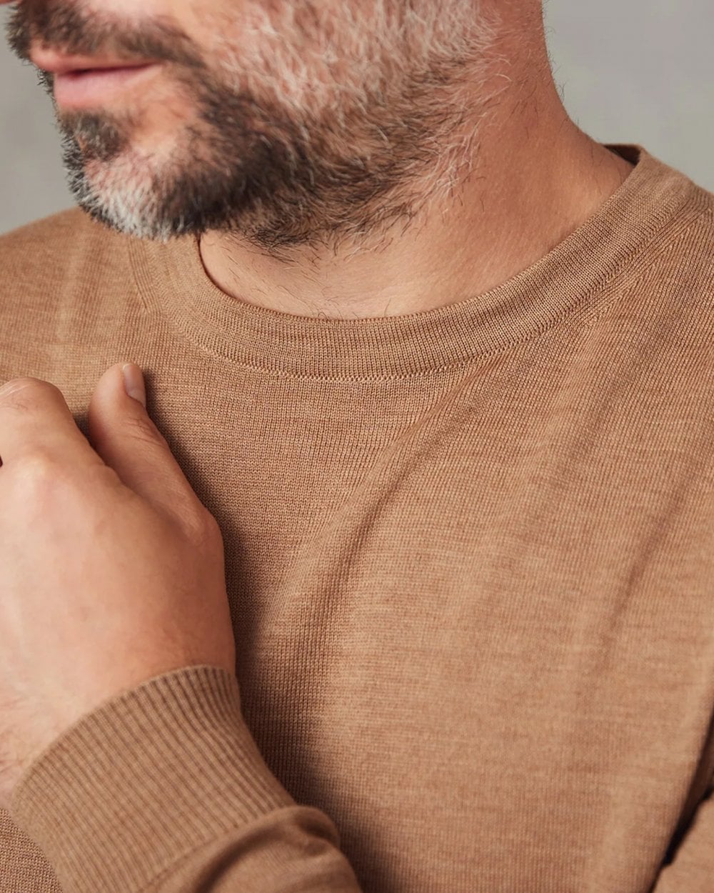 Oliver Sweeney Camber Mens Crew Neck Jumper - Camel