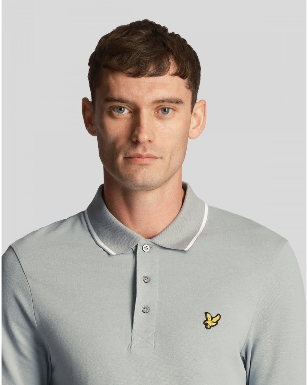 Lyle & Scott Tipped Mens Polo Shirt SP1524VOG - X164 Slate Blue / White