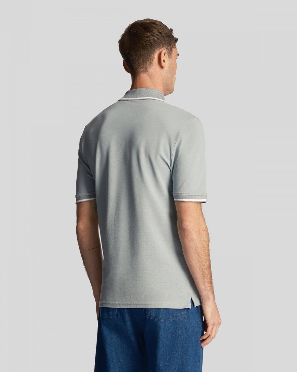 Lyle & Scott Tipped Mens Polo Shirt SP1524VOG - X164 Slate Blue / White