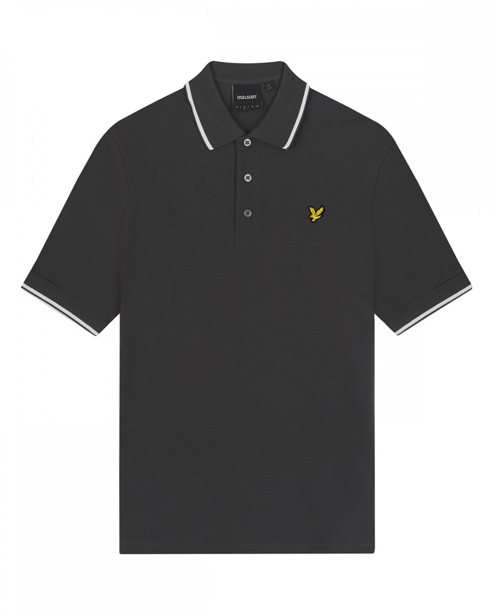 Lyle & Scott Tipped Mens Polo Shirt SP1524VOG - X168 Gun Metal / White