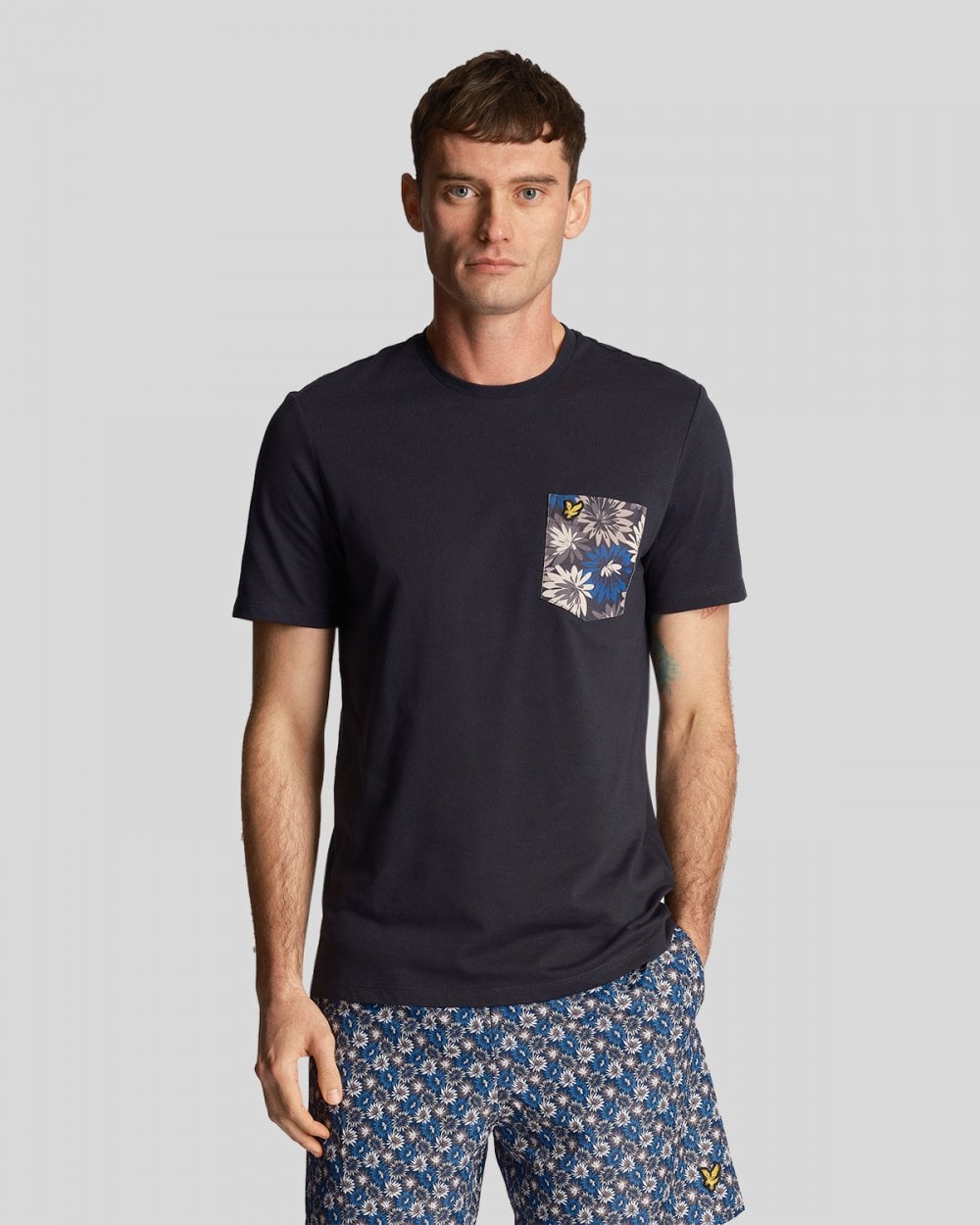 Lyle & Scott Floral Print Mens Pocket T-Shirt