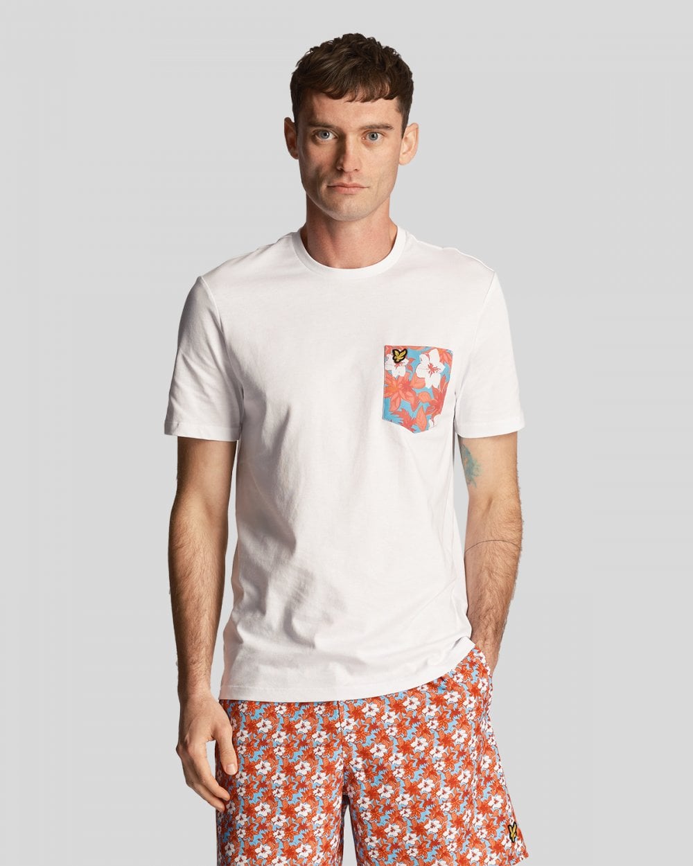 Lyle & Scott Floral Print Mens Pocket T-Shirt