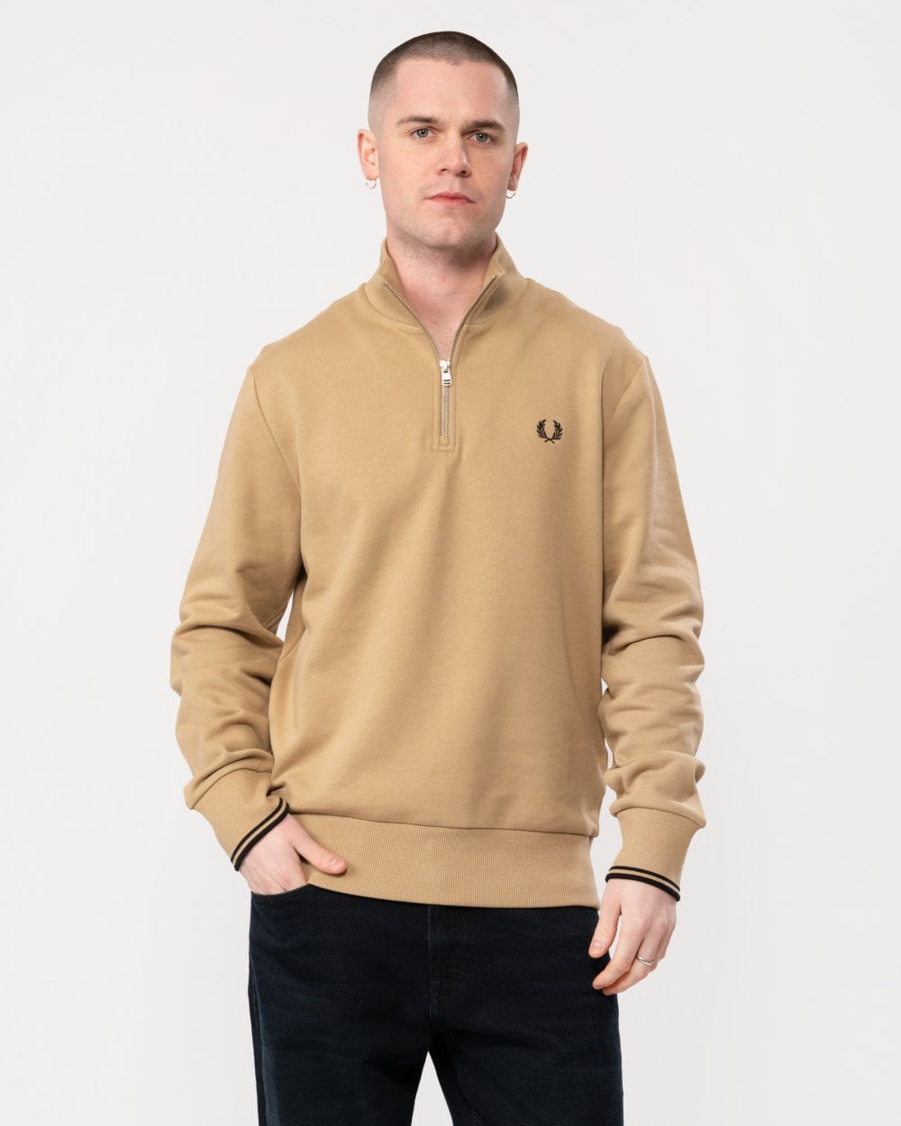 Fred Perry Mens Half Zip Sweatshirt