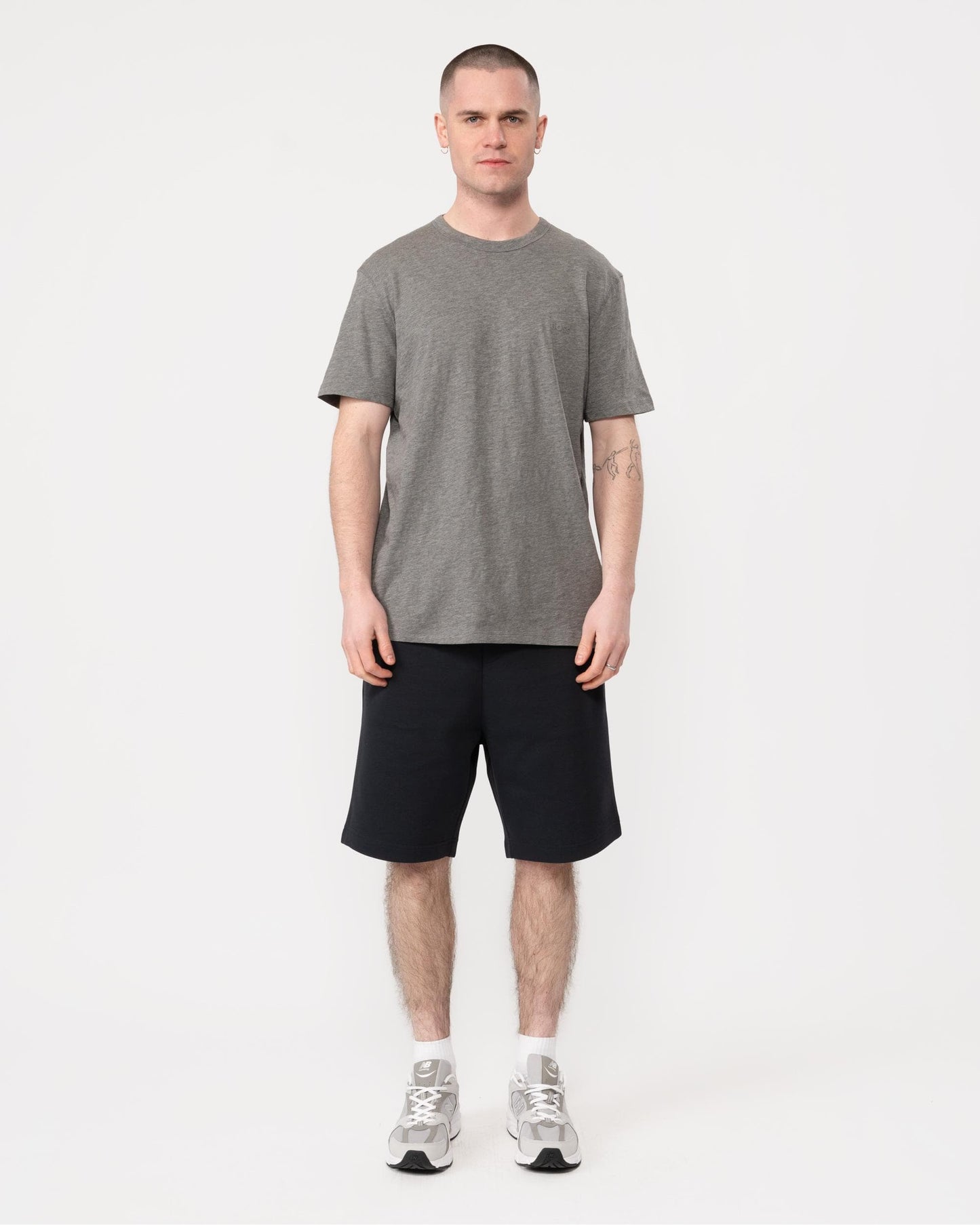 BOSS Orange Tegood Mens Crew Neck T-Shirt - Light/Pastel Grey 051
