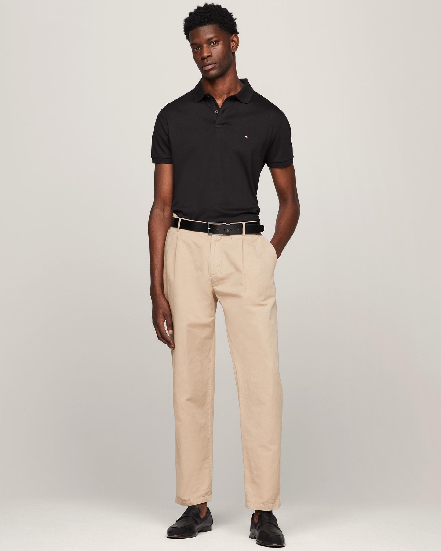 Tommy Hilfiger Liquid Cotton Essential Mens Polo - Black