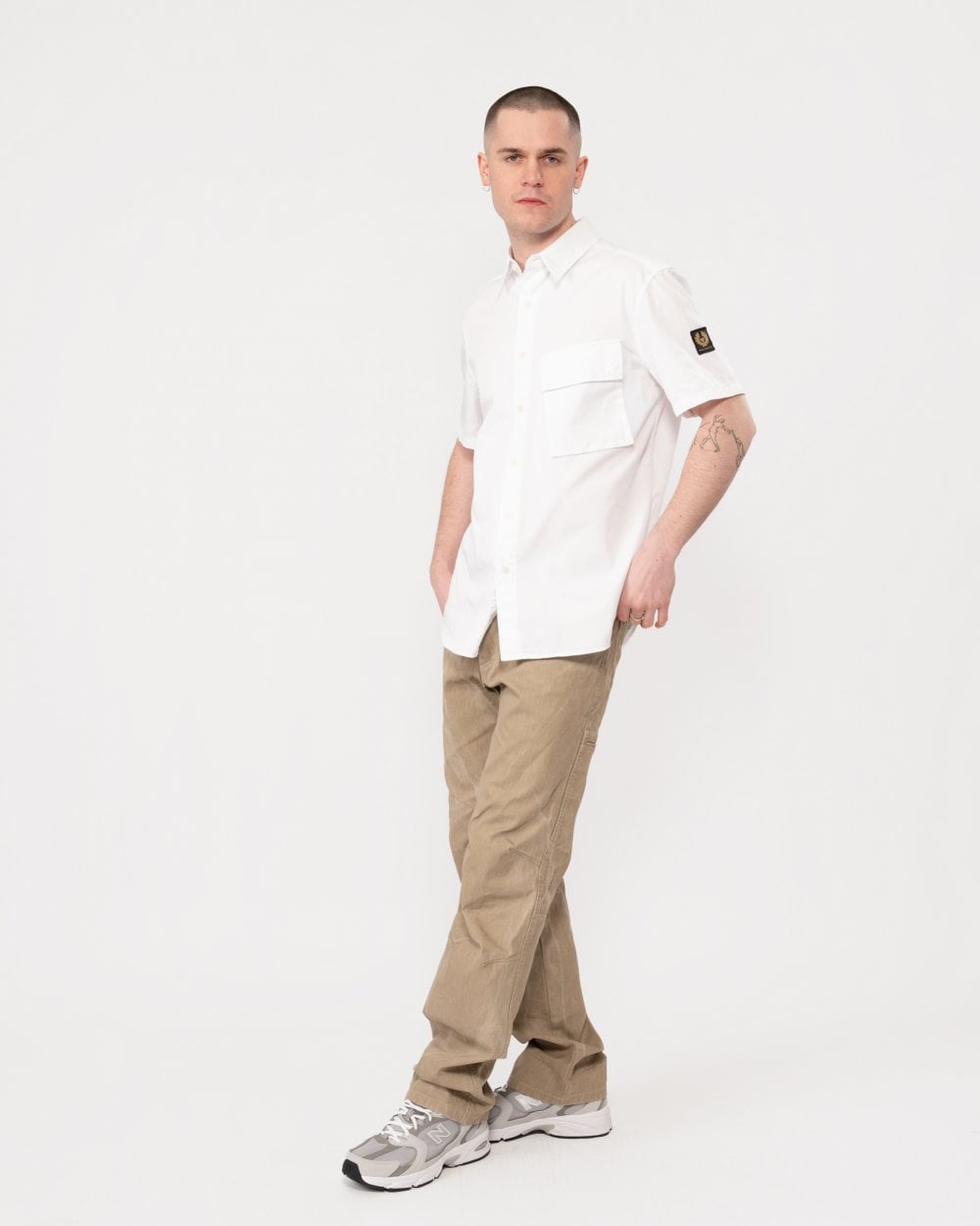 Belstaff Scale Mens Short Sleeve Shirt - White