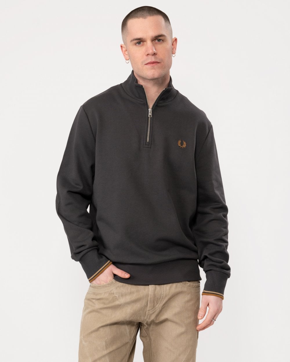 Fred Perry Mens Half Zip Sweatshirt