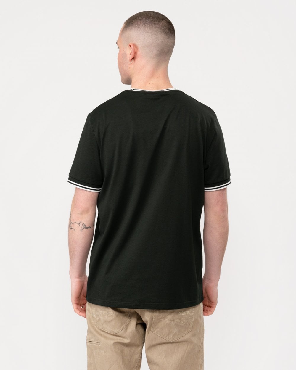 Fred Perry Mens Twin Tipped T-Shirt - Night Green/Snow White T50