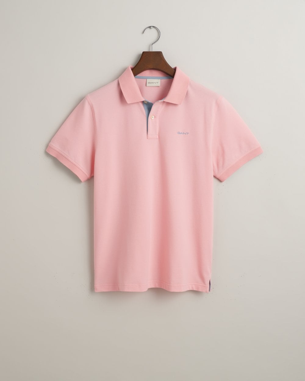 GANT Regular Fit Short Sleeve Contrast Pique Rugger - 671 Bubblegum Pink