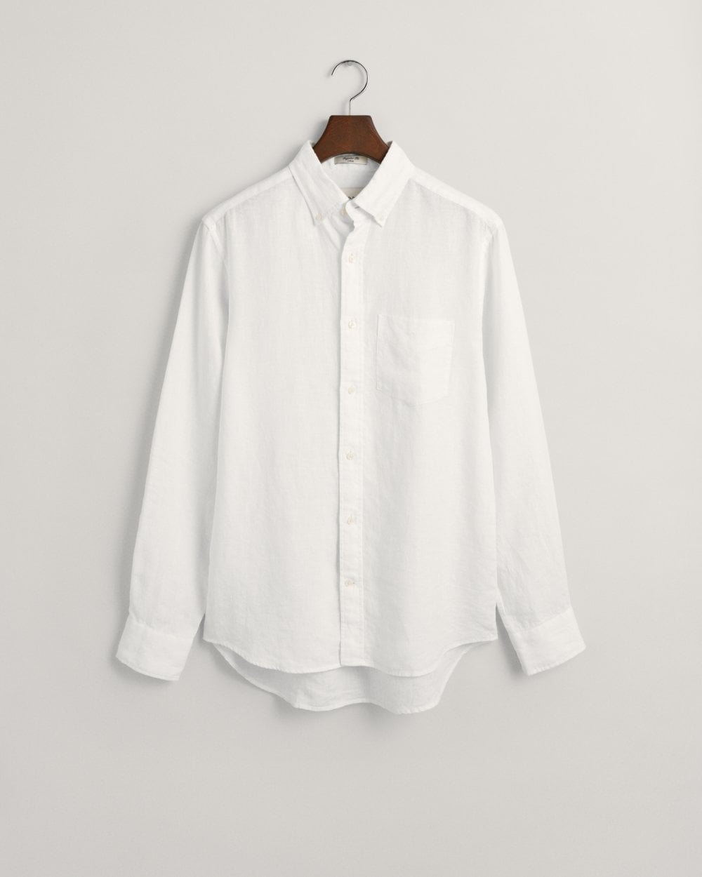 GANT Mens Regular Linen Long Sleeve Shirt - 110 White