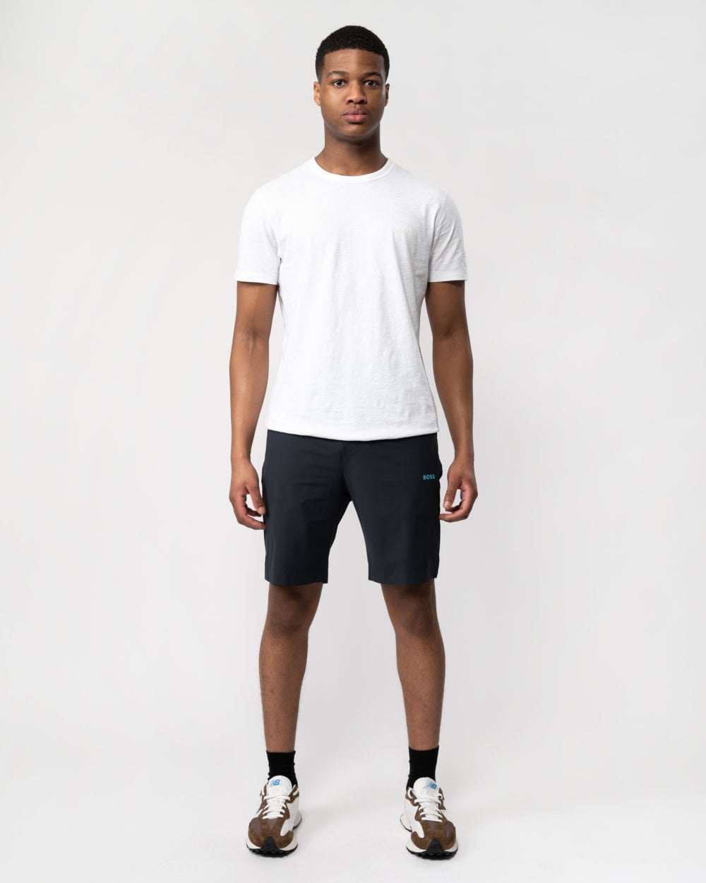 BOSS Green BOSS Green Hecon Active 1 Mens Regular-Fit Shorts with Decorative Reflective Artwork