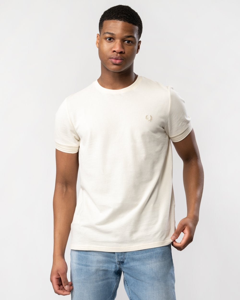 Fred Perry Mens Striped Cuff T-Shirt