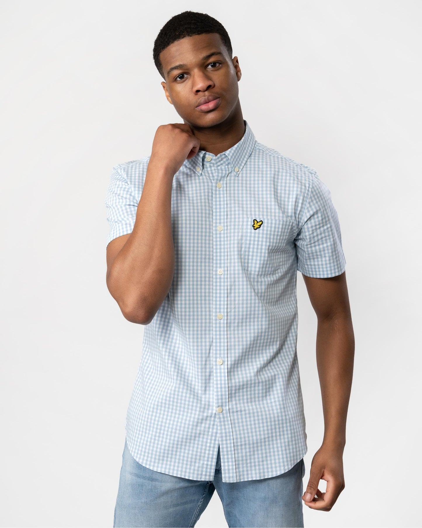 Lyle & Scott Mens Short Sleeve Slim Gingham Shirt