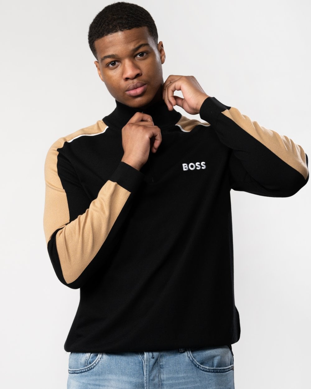 BOSS Green BOSS Green Zelchior-X Mens Funnel Neck Jumper 50504947