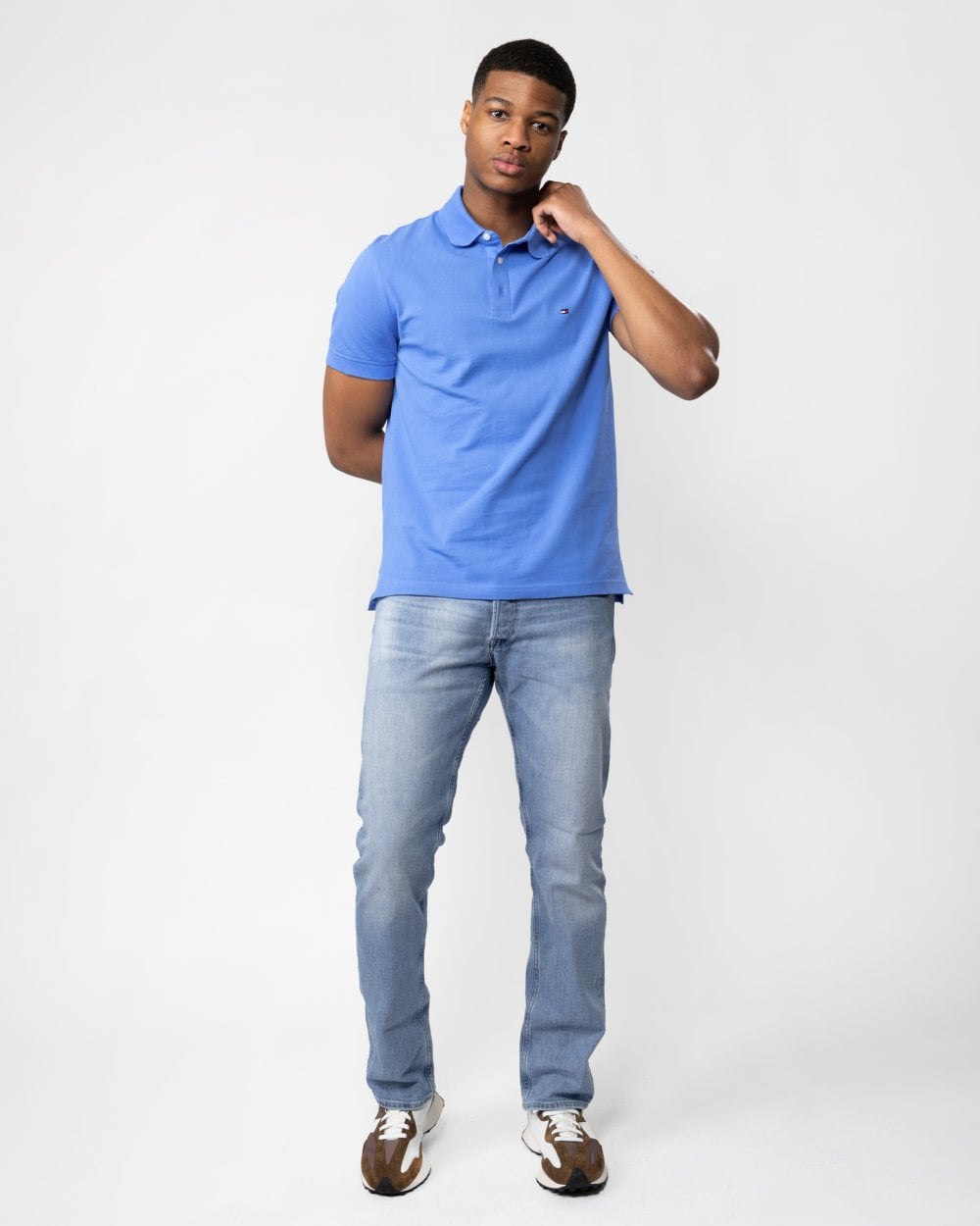 Tommy Hilfiger Core 1985 Slim Mens Polo Shirt - Blue Spell