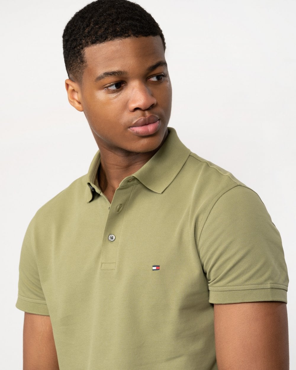 Tommy Hilfiger Core 1985 Slim Mens Polo Shirt - Faded Olive