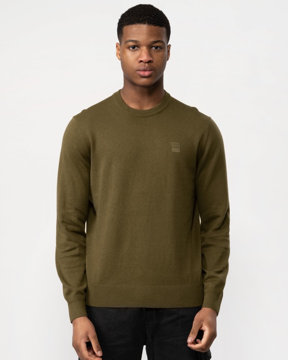 BOSS Orange Kanovano Mens Cotton-Cashmere Crew Neck Sweater
