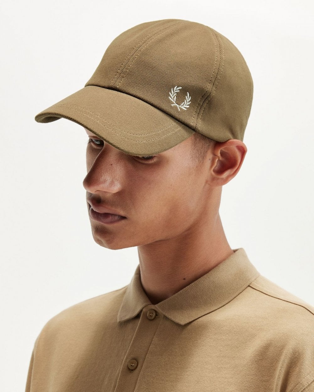 Fred Perry Classic Piqué Cap - Shaded Stone/Ecru R52