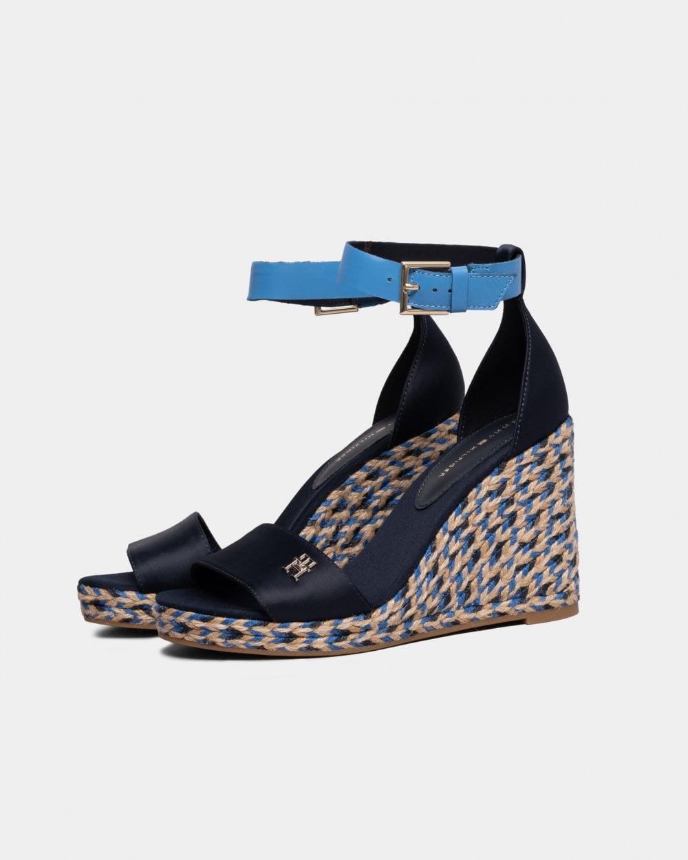 Tommy Hilfiger Colorful High Wedge Womens Satin Espadrilles