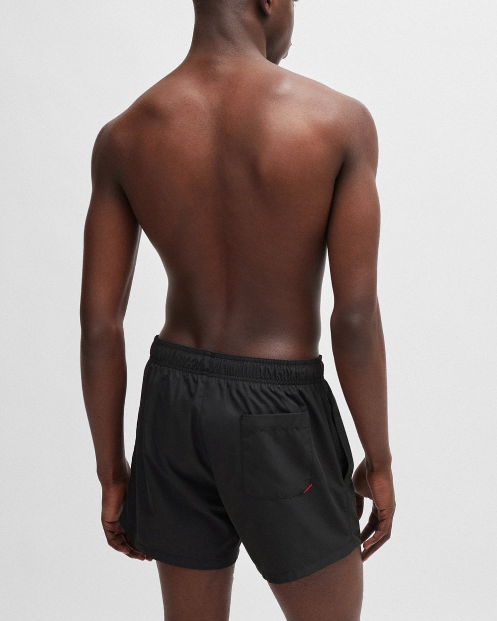 HUGO ABAS Mens Logo-Print Swim Shorts in Quick-Dry Fabric NOS - Black 001
