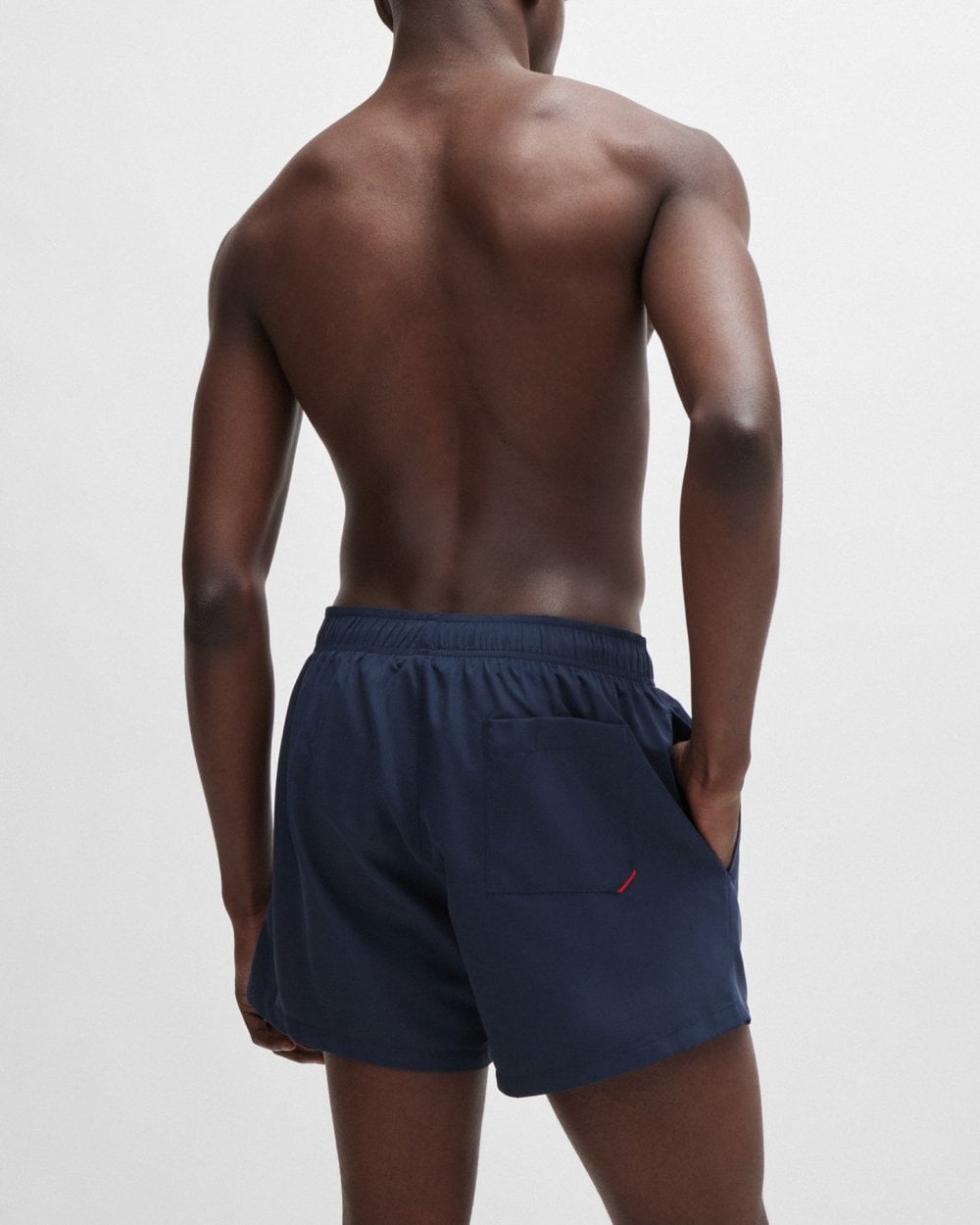 HUGO ABAS Mens Logo-Print Swim Shorts in Quick-Dry Fabric NOS - Dark Blue 405