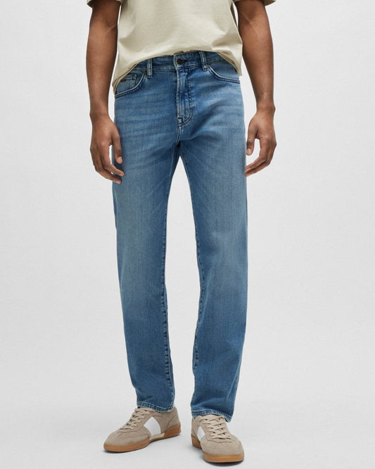 BOSS Orange BOSS Orange Re Maine Mens Regular Fit Jeans in Blue Comfort-Stretch Denim NOS