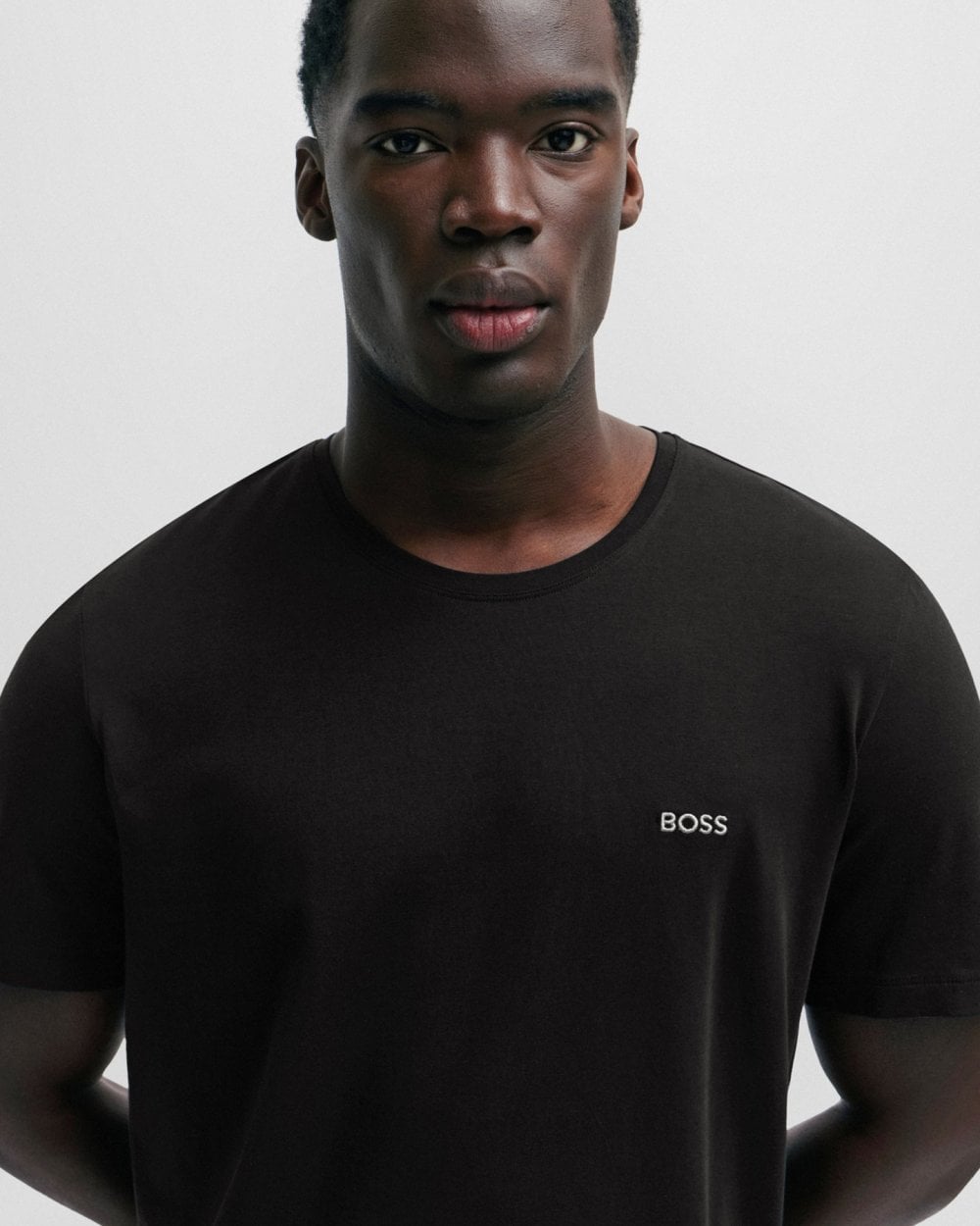 BOSS Orange Mix & Match Mens Stretch-Cotton Regular Fit T-Shirt with Logo Detail NOS - Black 001