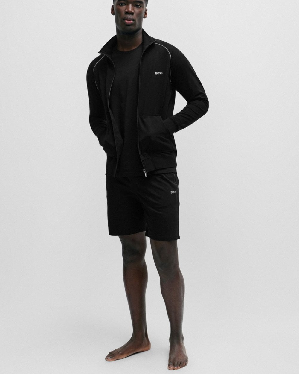 BOSS Orange Mix & Match Mens Stretch-Cotton Regular Fit T-Shirt with Logo Detail NOS - Black 001