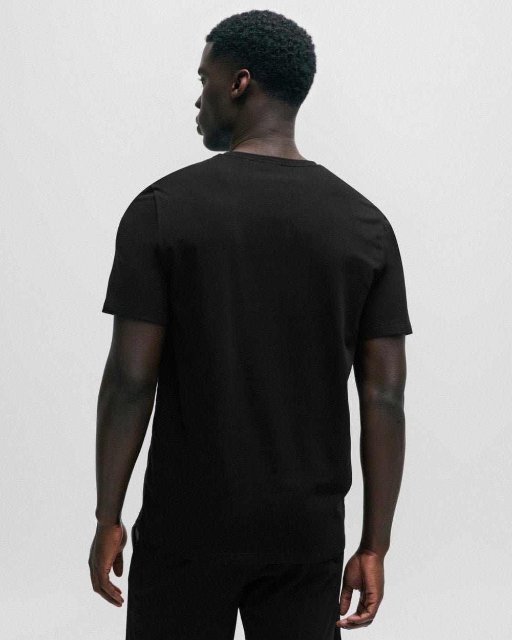 BOSS Orange Mix & Match Mens Stretch-Cotton Regular Fit T-Shirt with Logo Detail NOS - Black 001