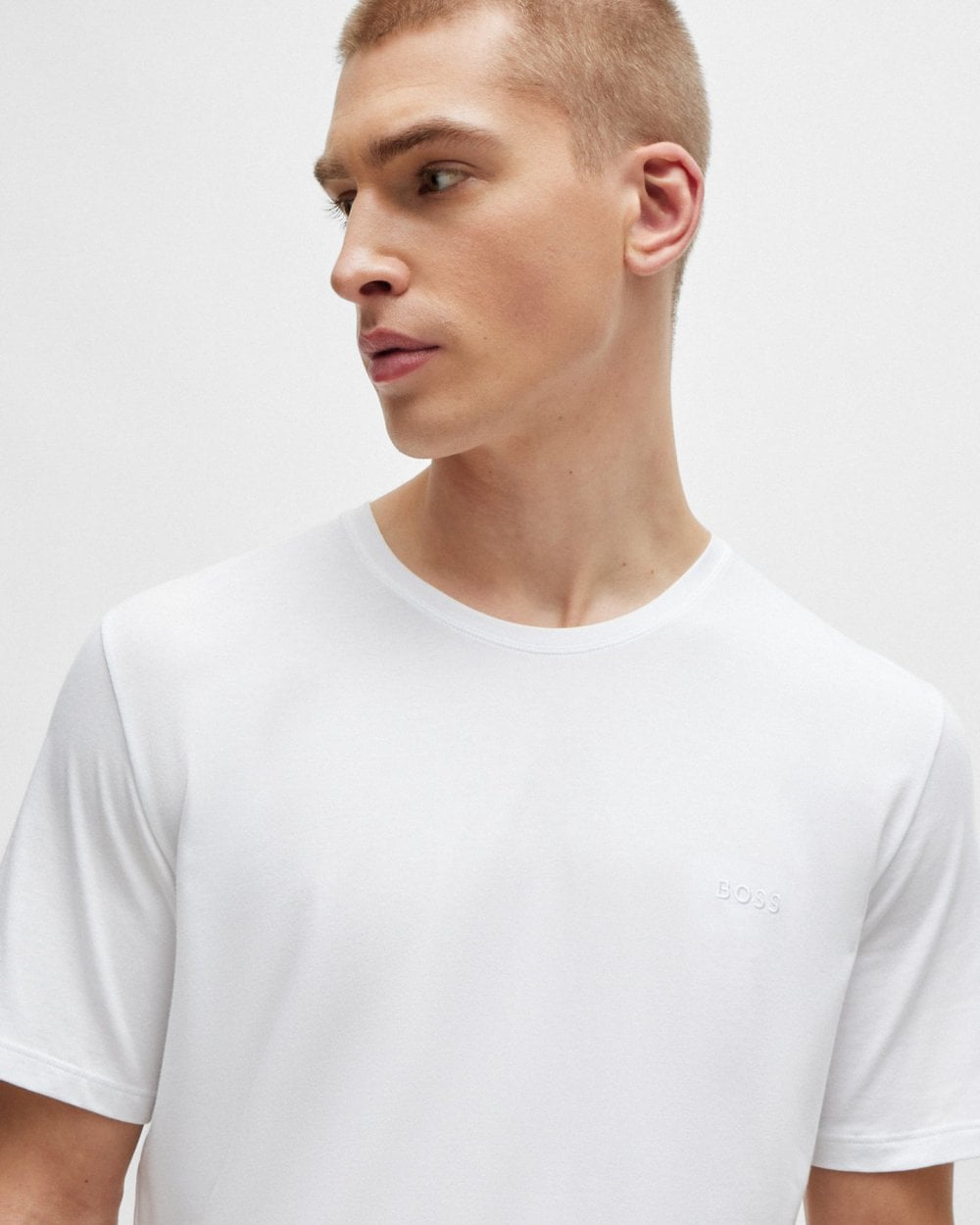 BOSS Orange Mix & Match Mens Stretch-Cotton Regular Fit T-Shirt with Logo Detail NOS - White 100