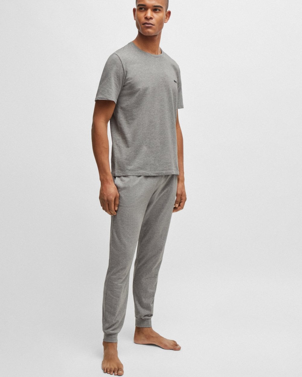 BOSS Orange Mix & Match Mens Stretch-Cotton Regular Fit T-Shirt with Logo Detail NOS - Medium Grey 033