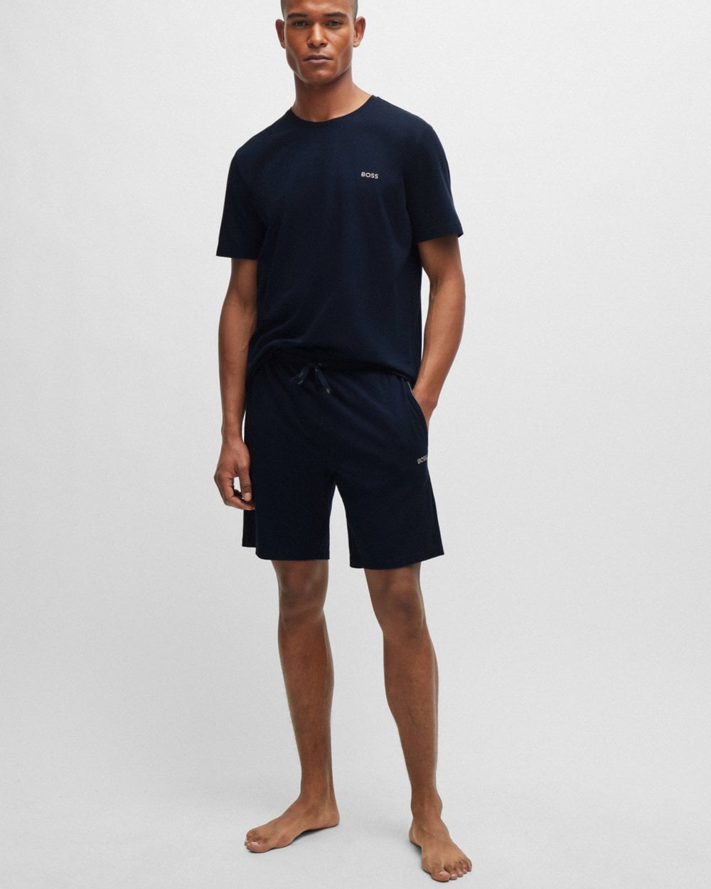 BOSS Orange Mix & Match Mens Stretch-Cotton Regular Fit T-Shirt with Logo Detail NOS - Dark Blue 403