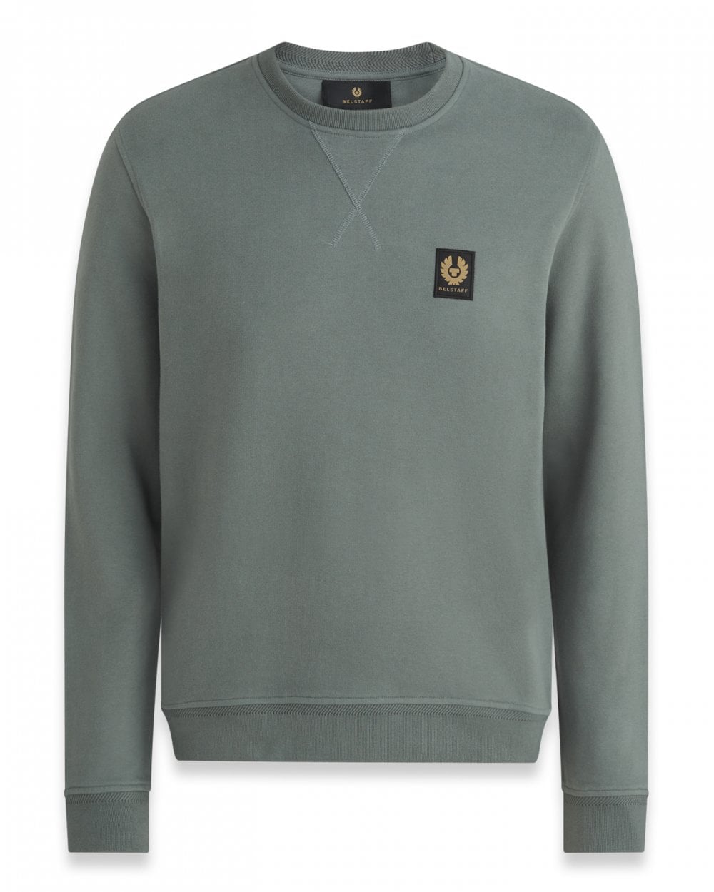 Belstaff Mens Crew Neck Sweatshirt With Logo Patch