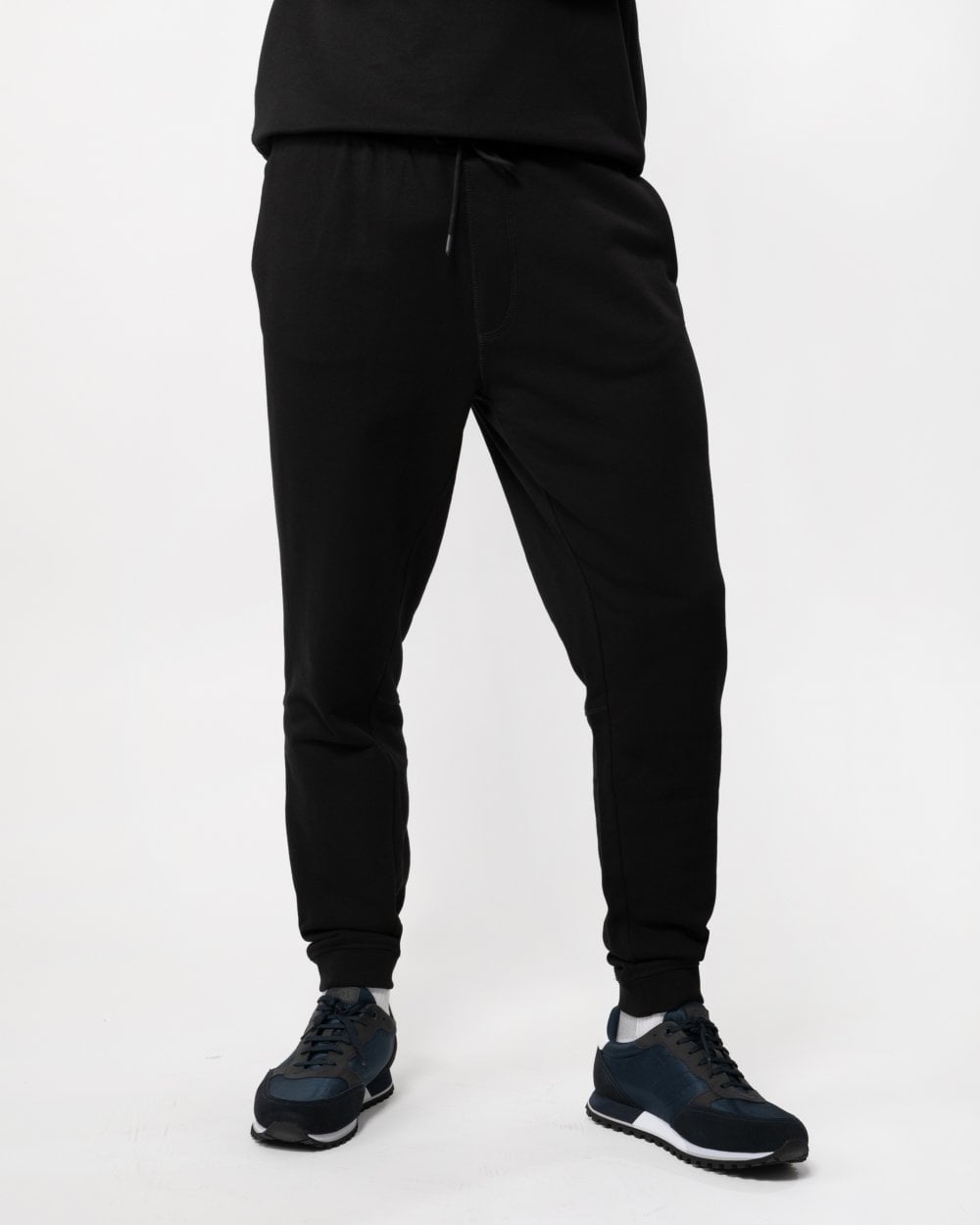 BOSS Orange Sestart Mens Cotton-Terry Tracksuit Bottoms With Logo Patch NOS - Black 001