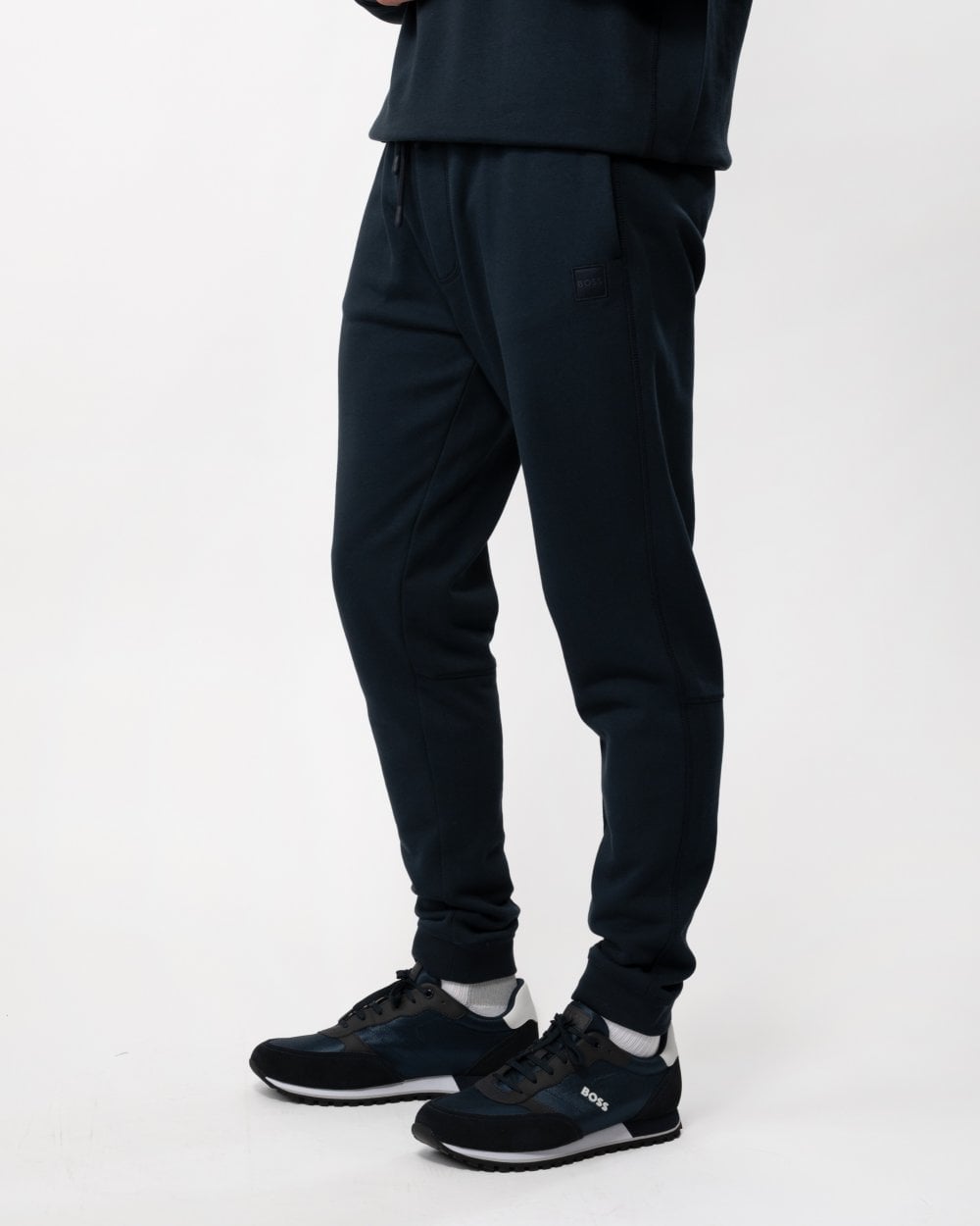 BOSS Orange Sestart Mens Cotton-Terry Tracksuit Bottoms With Logo Patch NOS - Dark Blue 404